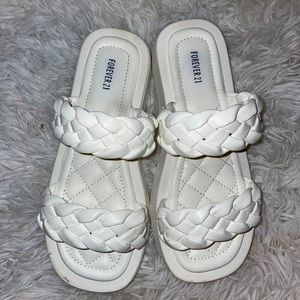 White forever 21 braided sandals